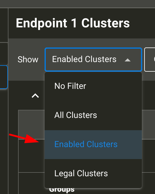 filter enabled clusters